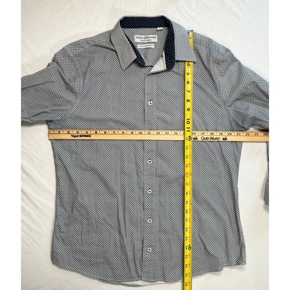 Nick Graham Everywhere Mens Shirt Size LARGE Black White Long‎ Sleeve - Picture 3 of 9